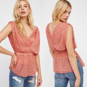 FREE PEOPLE STARDUST LAYERED SHEER TOP